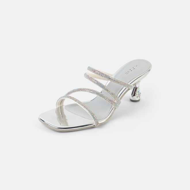 Mochi Women Silver Party Sandals (SKU: 35-2894-27-36)