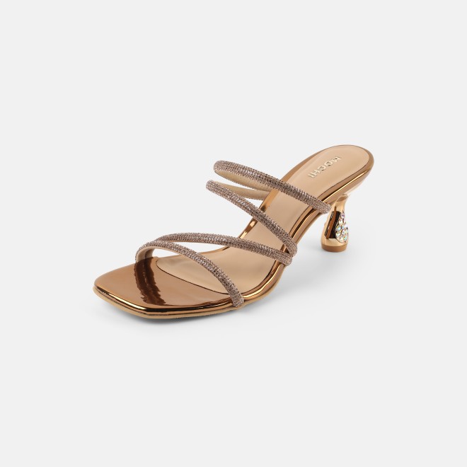 Mochi Women Antic-gold Party Sandals (SKU: 35-2894-28-36)