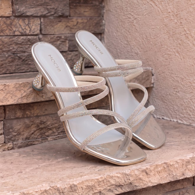 Mochi Women Silver Party Sandals (SKU: 35-2894-27-36)