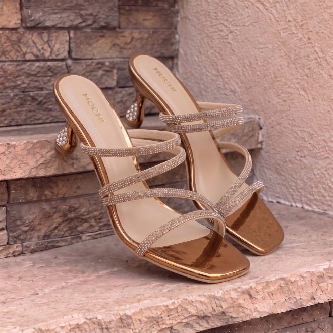 Mochi Women Antic-gold Party Sandals (SKU: 35-2894-28-36)