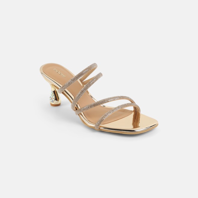 Mochi Women Gold Party Sandals (SKU: 35-2894-15-36)