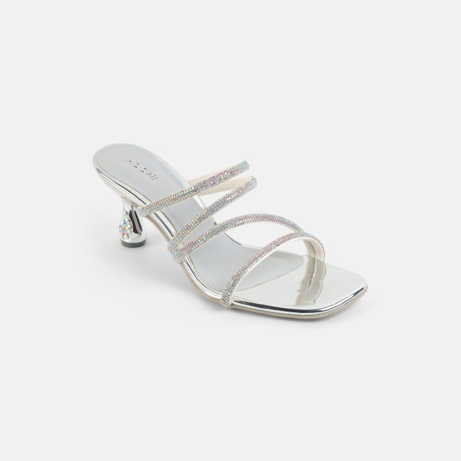 Mochi Women Silver Party Sandals (SKU: 35-2894-27-36)