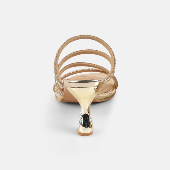 Mochi Women Gold Party Sandals (SKU: 35-2894-15-36)