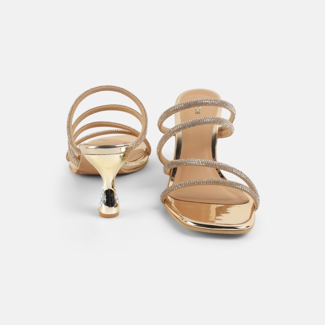 Mochi Women Gold Party Sandals (SKU: 35-2894-15-36)