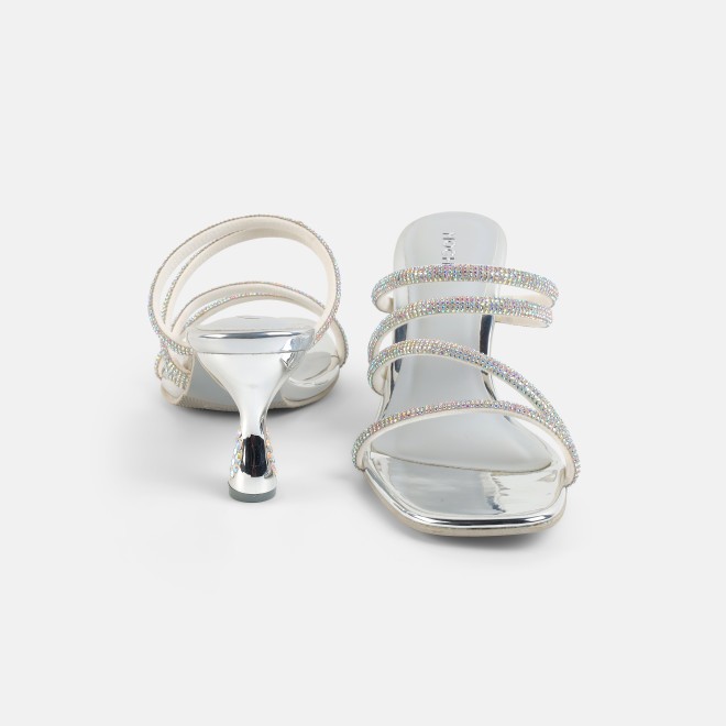 Mochi Women Silver Party Sandals (SKU: 35-2894-27-36)