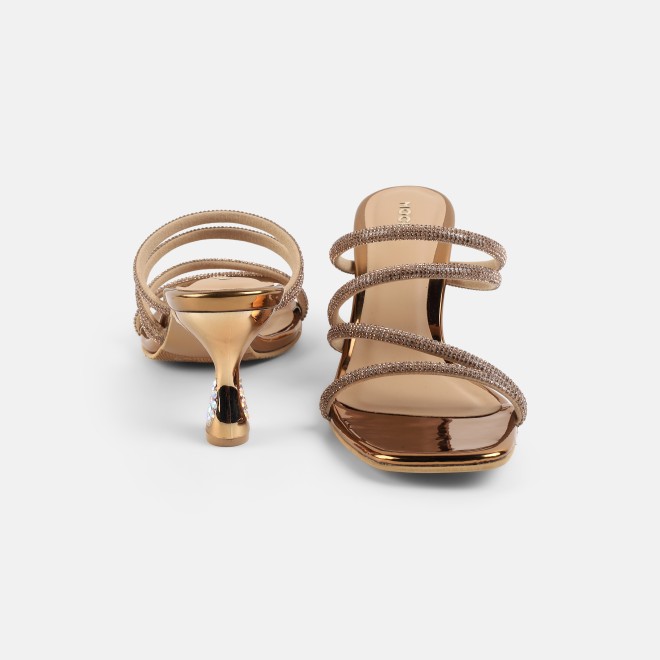 Mochi Women Antic-gold Party Sandals (SKU: 35-2894-28-36)