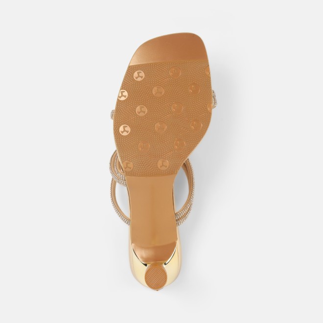 Mochi Women Gold Party Sandals (SKU: 35-2894-15-36)