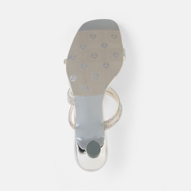 Mochi Women Silver Party Sandals (SKU: 35-2894-27-36)