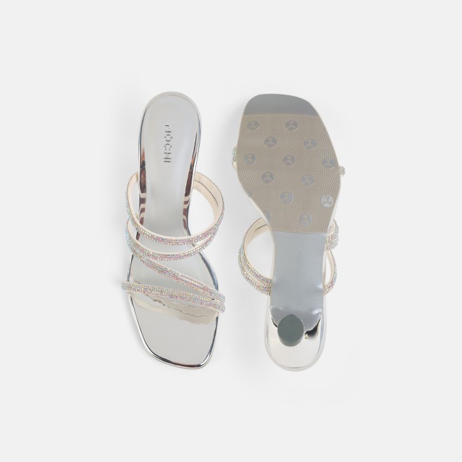 Mochi Women Silver Party Sandals (SKU: 35-2894-27-36)