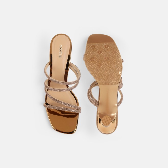 Mochi Women Antic-gold Party Sandals (SKU: 35-2894-28-36)