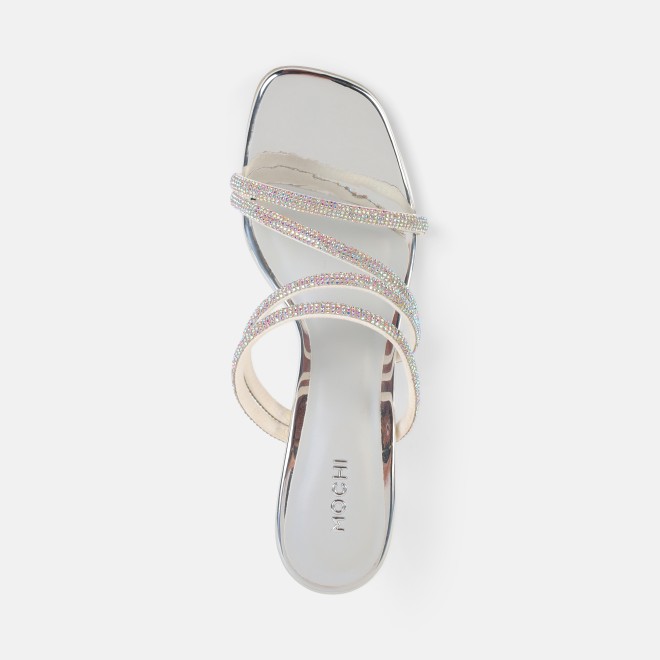 Mochi Women Silver Party Sandals (SKU: 35-2894-27-36)