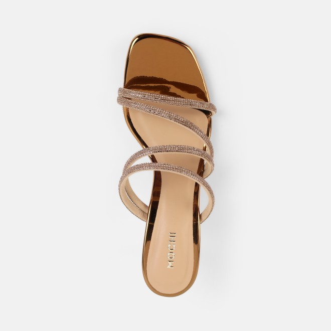 Mochi Women Antic-gold Party Sandals (SKU: 35-2894-28-36)