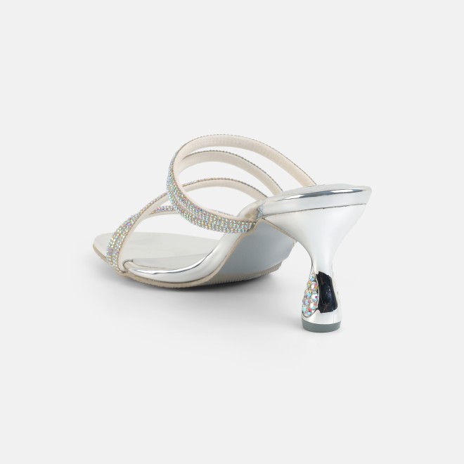 Mochi Women Silver Party Sandals (SKU: 35-2894-27-36)