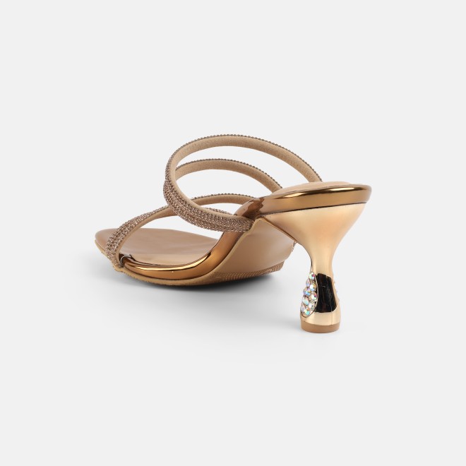 Mochi Women Antic-gold Party Sandals (SKU: 35-2894-28-36)