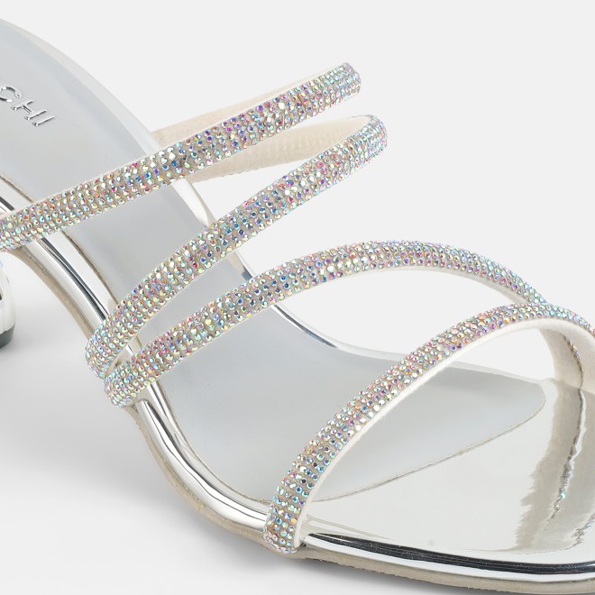 Mochi Women Silver Party Sandals (SKU: 35-2894-27-36)
