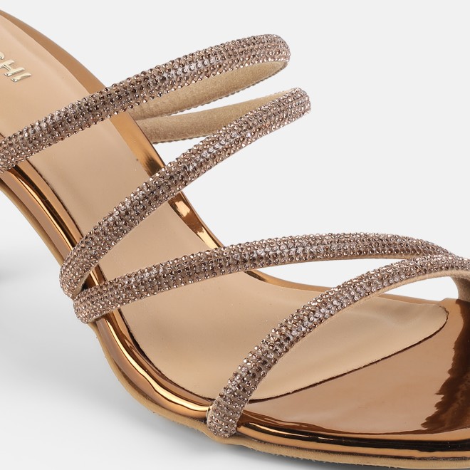 Mochi Women Antic-gold Party Sandals (SKU: 35-2894-28-36)