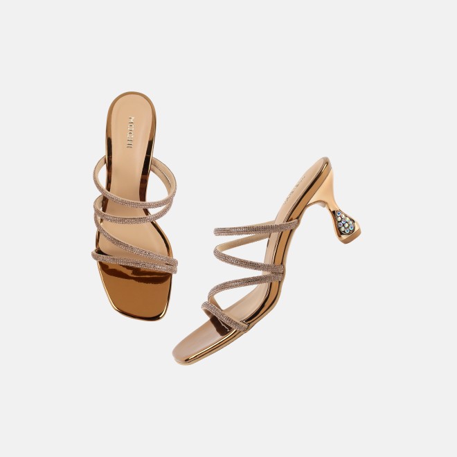 Mochi Women Antic-gold Party Sandals (SKU: 35-2894-28-36)