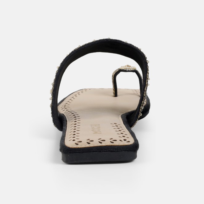 Mochi Women Black Ethnic Slippers (SKU: 35-3085-11-36)