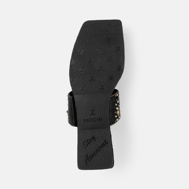 Mochi Women Black Ethnic Slippers (SKU: 35-3085-11-36)
