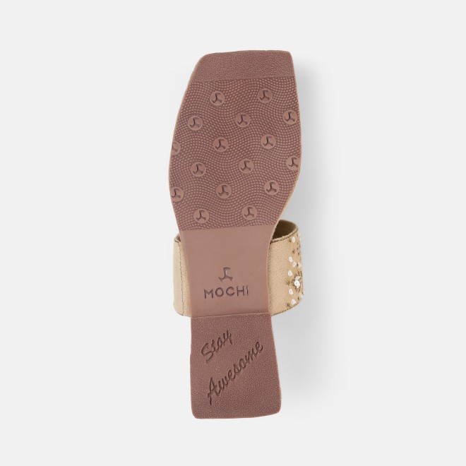 Mochi Women Beige Ethnic Slippers (SKU: 35-3085-20-36)
