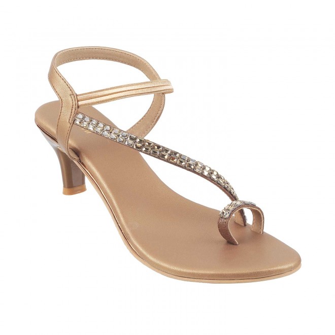 Mochi Women Antique-Gold Party Sandals (SKU: 35-322-28-37)