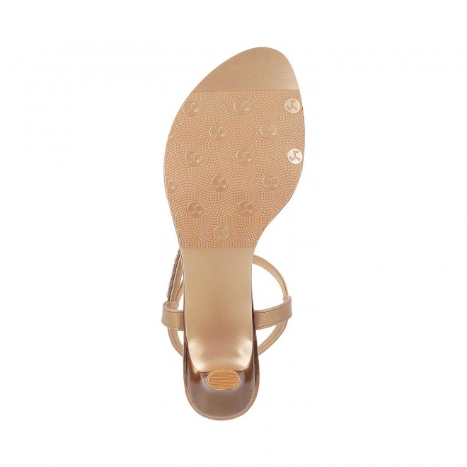 Mochi Women Antique-Gold Party Sandals (SKU: 35-322-28-37)