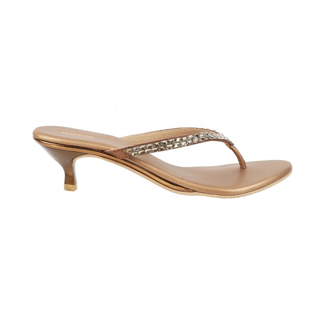 Mochi Women Antique-Gold Party Sandals (SKU: 35-324-28-37)
