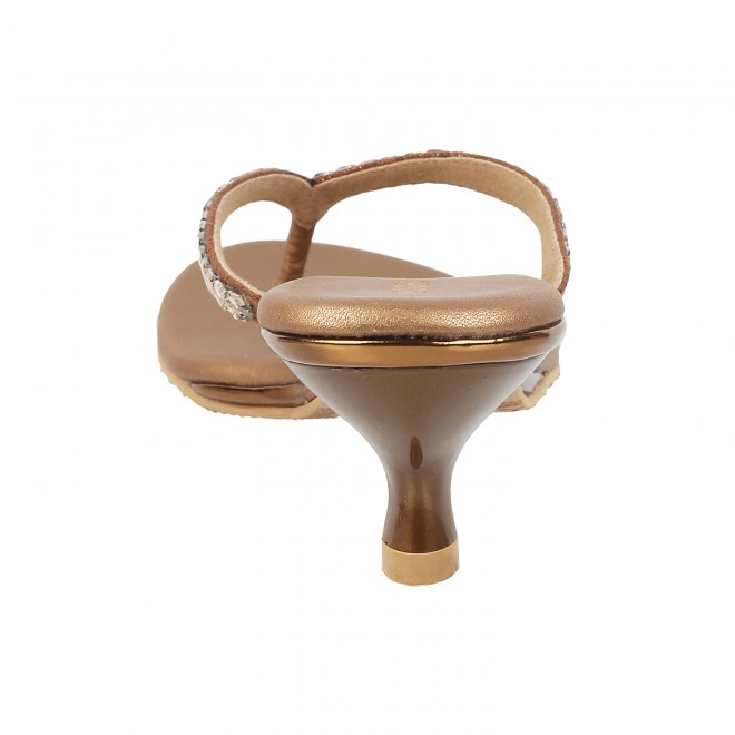 Mochi Women Antique-Gold Party Sandals (SKU: 35-324-28-37)