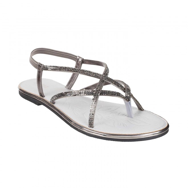 Mochi Women Gun-Metal Casual Sandals (SKU: 35-351-29-36)