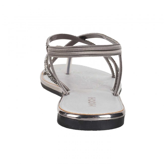 Mochi Women Gun-Metal Casual Sandals (SKU: 35-351-29-36)