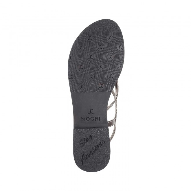 Mochi Women Gun-Metal Casual Sandals (SKU: 35-351-29-36)
