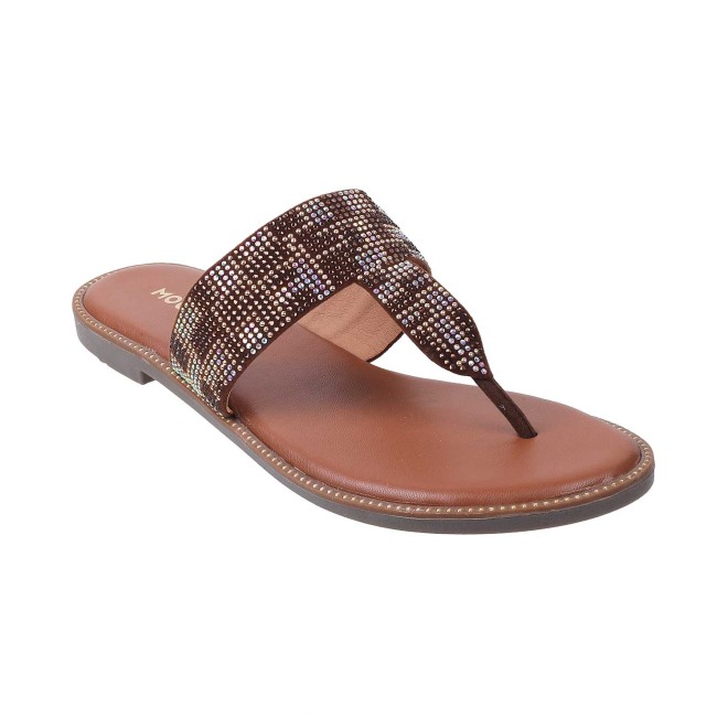 Mochi Women Brown Casual Slippers (SKU: 35-422-12-36)