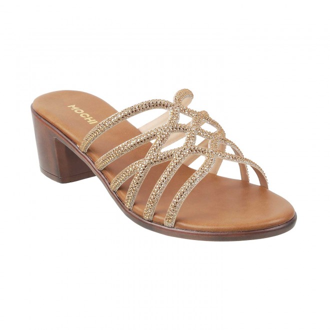 Women Gold Party Slip Ons