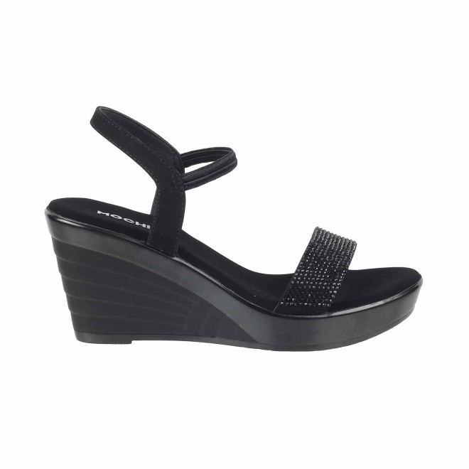 Mochi Women Black Party Sandals (SKU: 35-4528-11-36)