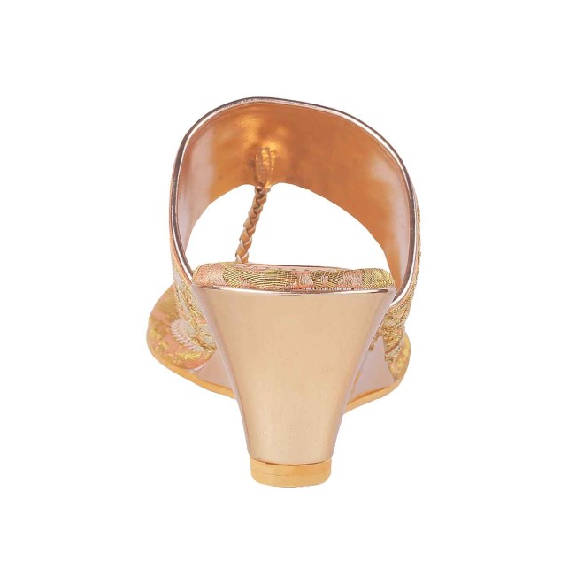 Mochi Women Peach Ethnic Slip Ons (SKU: 35-4720-80-36)