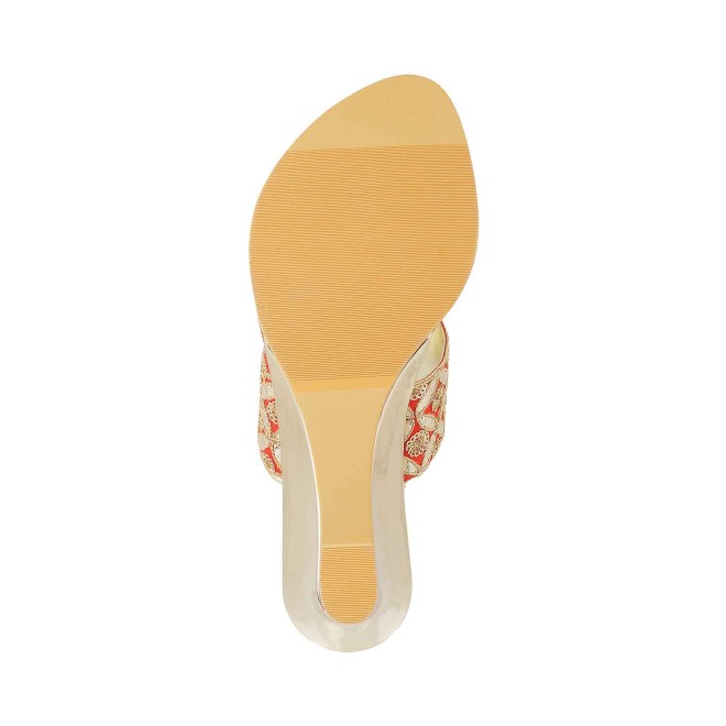 Mochi Women Red Ethnic Slip Ons (SKU: 35-4720-18-36)