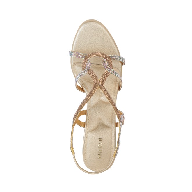 Mochi Women Gold Party Sandals (SKU: 35-474-15-36)