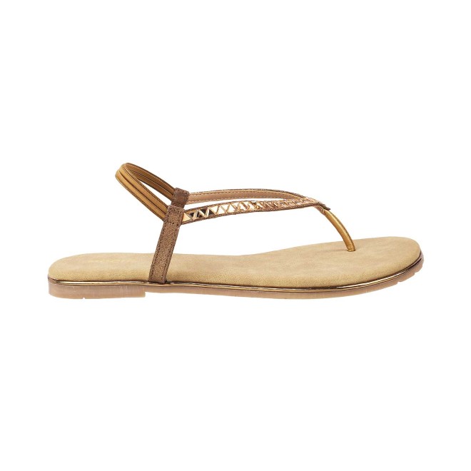 Mochi Women Antique-Gold Casual Sandals (SKU: 35-4771-28-36)