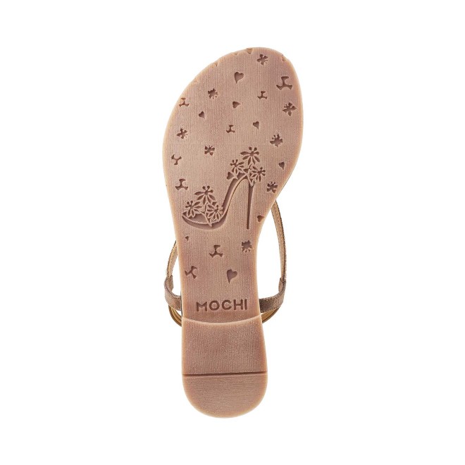 Mochi Women Antique-Gold Casual Sandals (SKU: 35-4771-28-36)