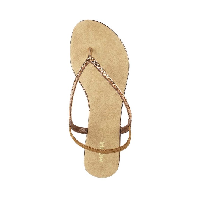 Mochi Women Antique-Gold Casual Sandals (SKU: 35-4771-28-36)