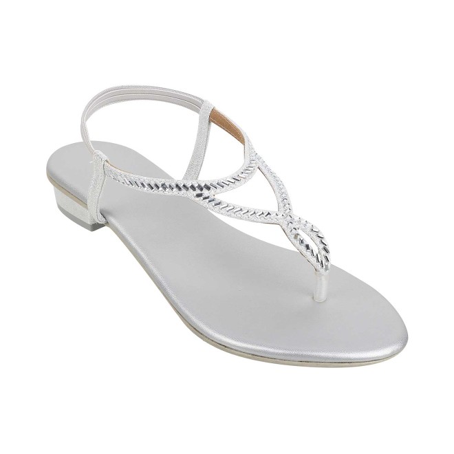 Mochi Women Silver Casual Sandals (SKU: 35-4917-27-36)