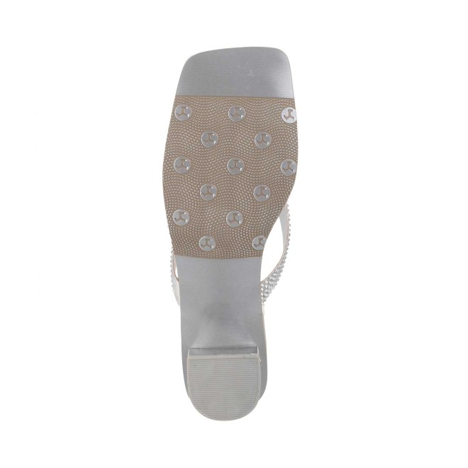 Mochi Women Silver Ethnic Slippers (SKU: 35-4990-27-36)