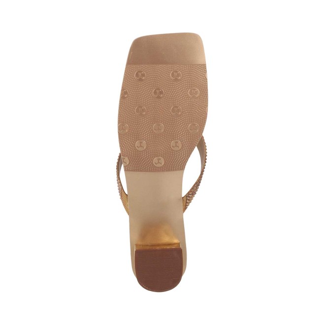 Mochi Women Antique-Gold Ethnic Slippers (SKU: 35-4990-28-36)