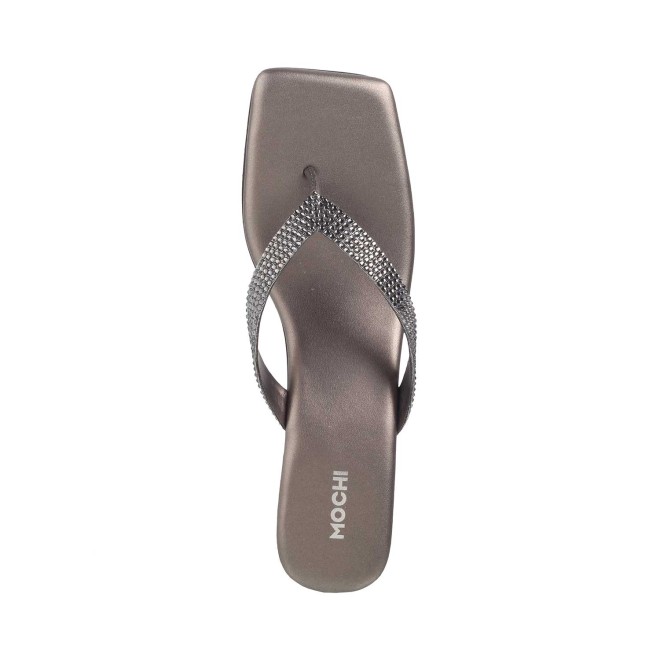 Mochi Women Gun-Metal Ethnic Slippers (SKU: 35-4990-29-36)