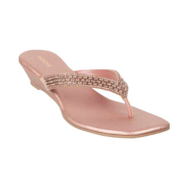 Mochi Women Rose-Gold Casual Slippers (SKU: 35-4992-52-36)