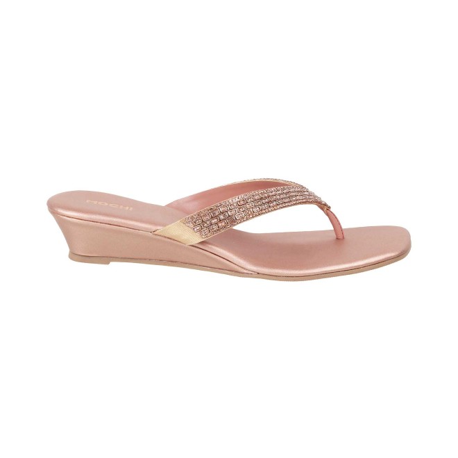 Mochi Women Rose-Gold Casual Slippers (SKU: 35-4992-52-36)