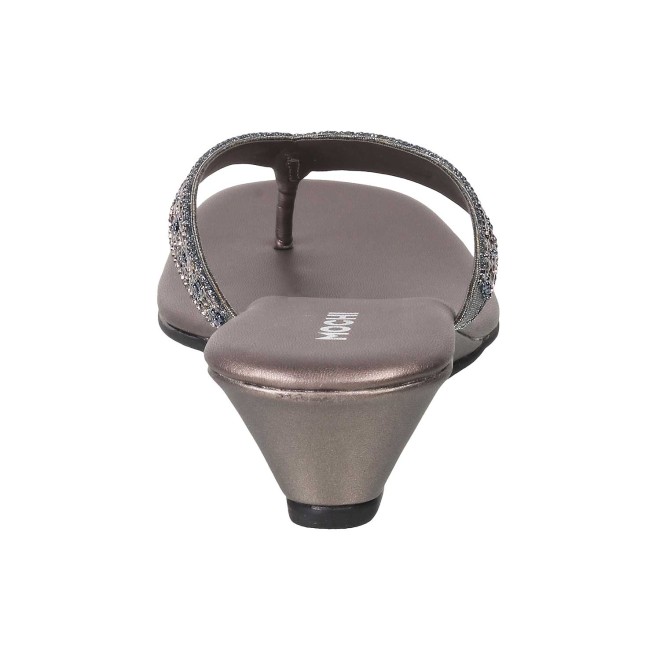 Mochi Women Gun-Metal Casual Slippers (SKU: 35-4992-29-38)