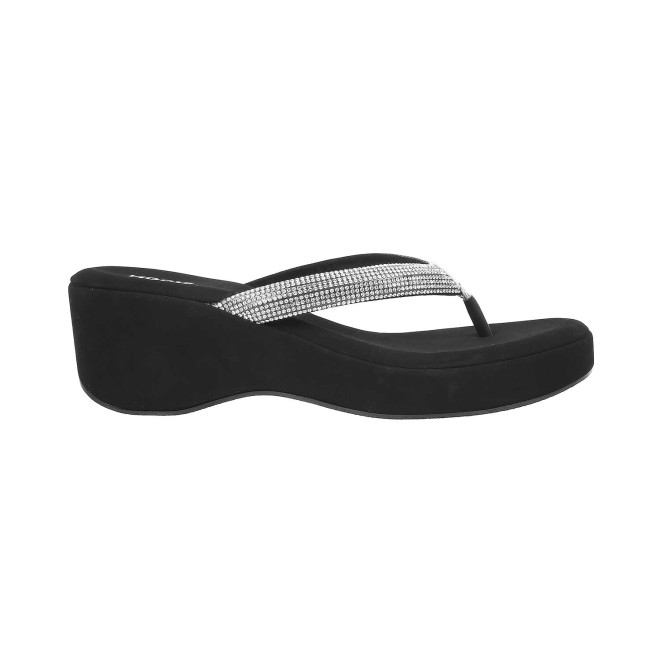 Mochi Women Black Party Slip Ons (SKU: 35-4995-11-36)