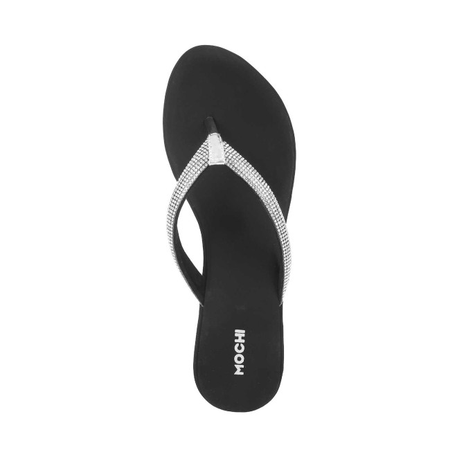 Mochi Women Black Party Slip Ons (SKU: 35-4995-11-36)