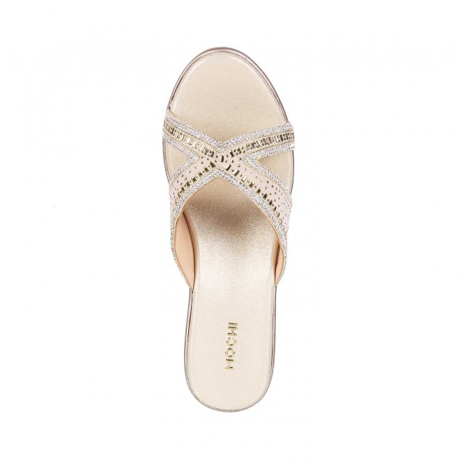 Mochi Women Gold Casual Sandals (SKU: 35-5013-15-36)